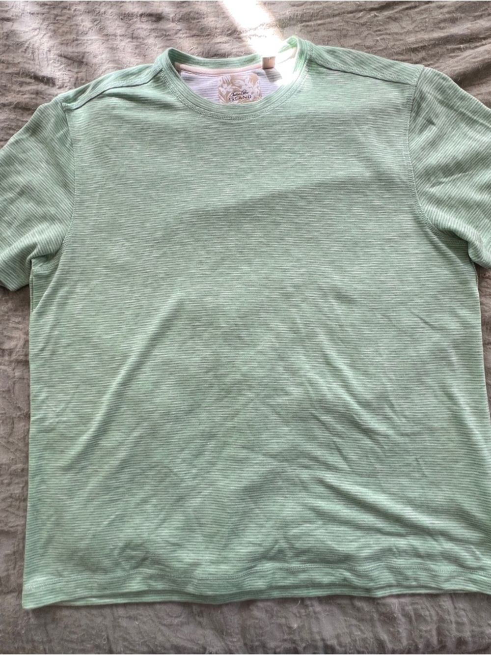 Tasso Elba Men’s Green Striped Lightweight UV Protection T-Shirt Size Large